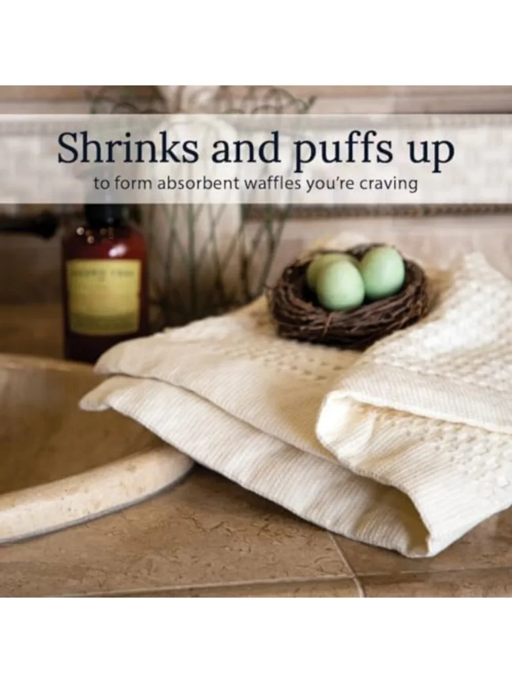 Luxury Waffle Hand Towels Set of 2 | Quick Dry, Lint Free, Super Absorbent